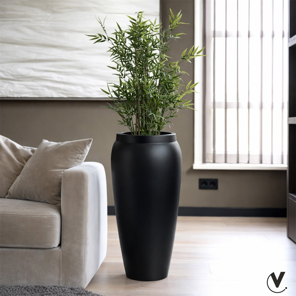 Pot Hobro S black Ø37 x H80 cm (Black Ø37 x H80 cm)