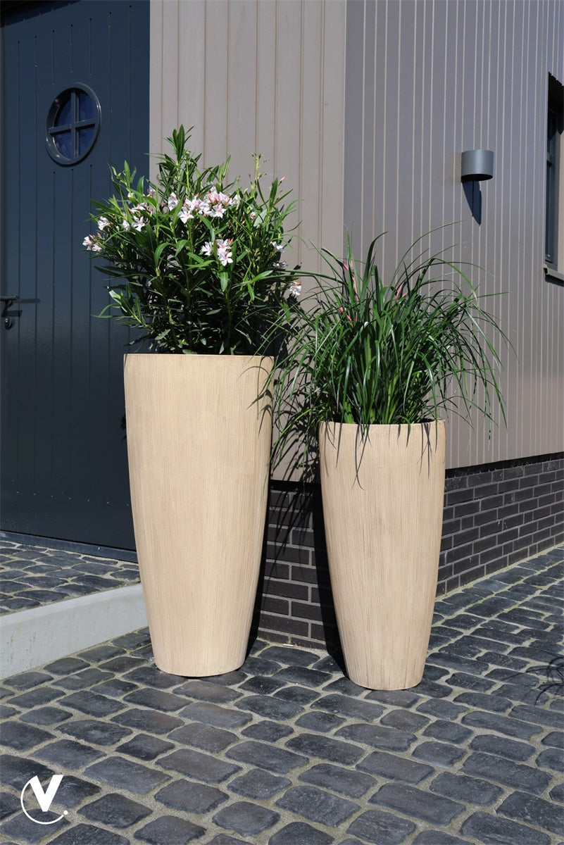 Pot Java L stripe beige Ø47 x H100 cm (Stripe beige Ø47 x H100 cm)