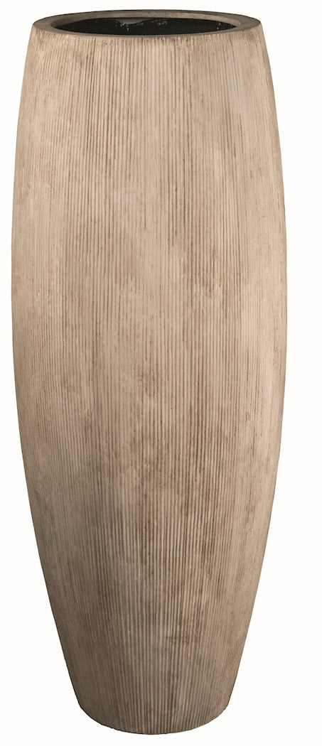 Pot Surabaya L stripe beige Ø37 x H100 cm