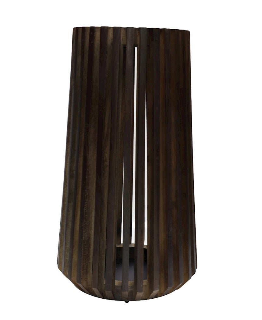 Kaarshouder Boulder M walnut Ø28 x H48 cm