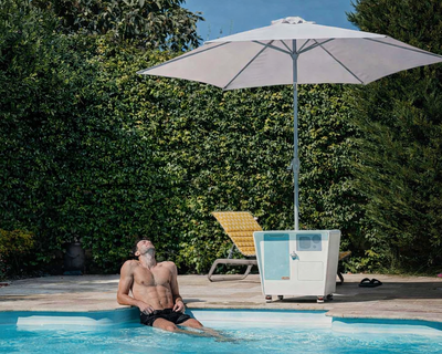 SunBase multifunctionele parasolvoet met koeler, speaker en verlichting