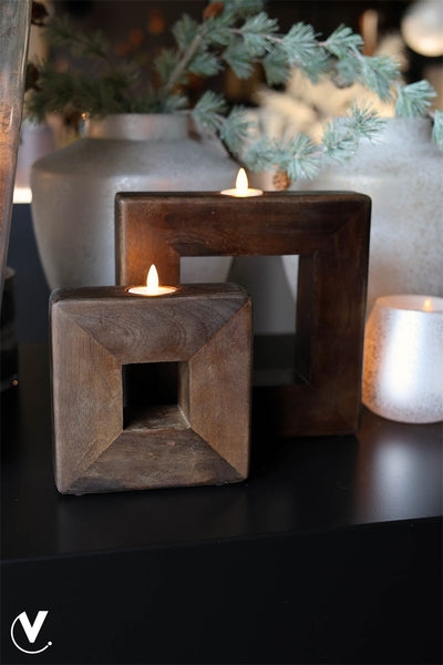 Kaarshouder Jeffrey city S walnut Ø16 x H16 cm