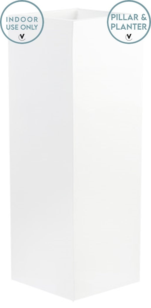 Pot Mont Blanc M shiny white L35 x B35 x H80 cm