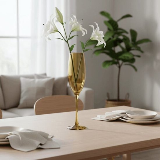 Vino – luxe vaas van amberglas Goud