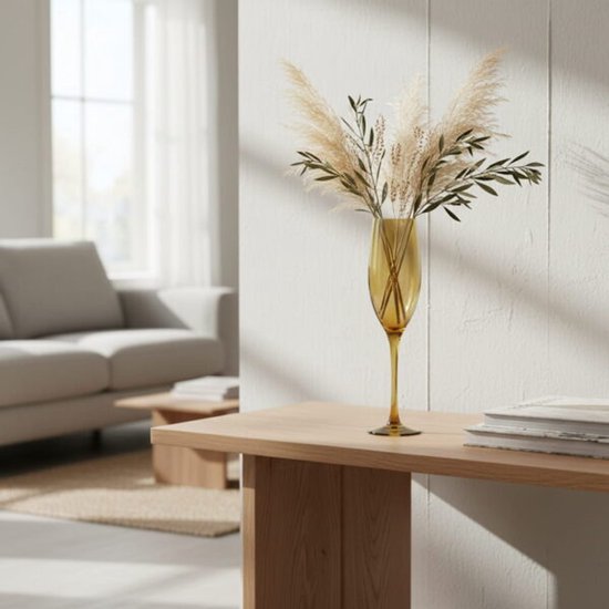 Vino – luxe vaas van amberglas Goud