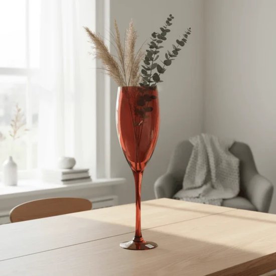 Vino – luxe vaas van amberglas Rood