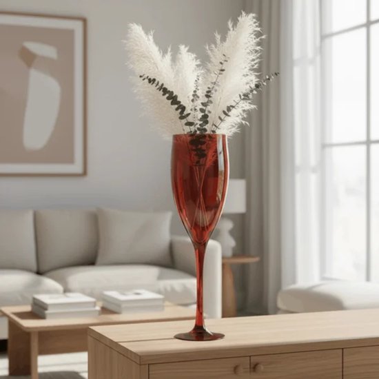 Vino – luxe vaas van amberglas Rood