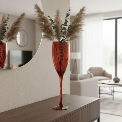 Vino – luxe vaas van amberglas Rood