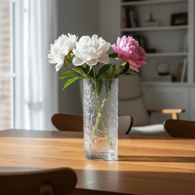 Vaas Ice – Elegante glazen design vaas met subtiele textuur