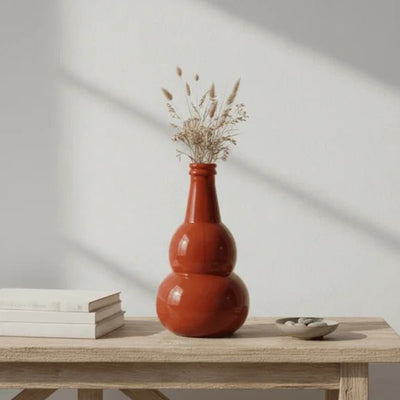 Vaas Rosso – sculpturale design vaas van rood glas