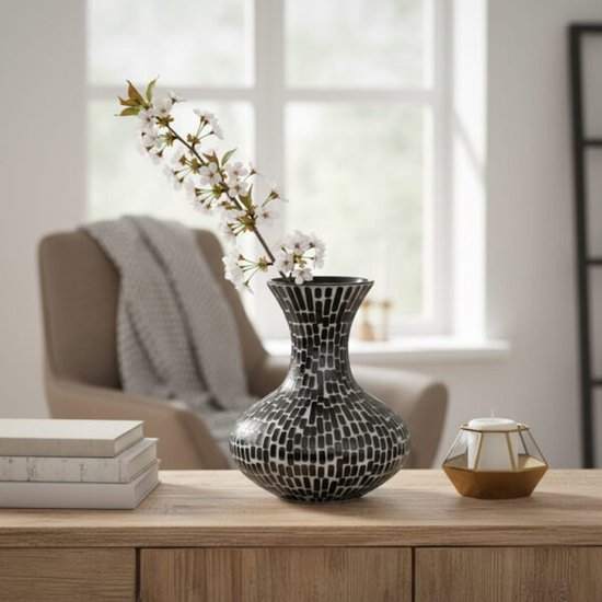 Vaas Mosa Bamboe design vaas in zwart en wit