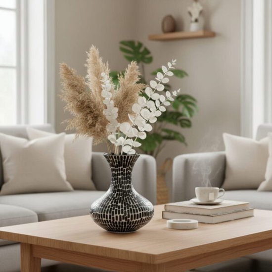 Vaas Mosa Bamboe design vaas in zwart en wit