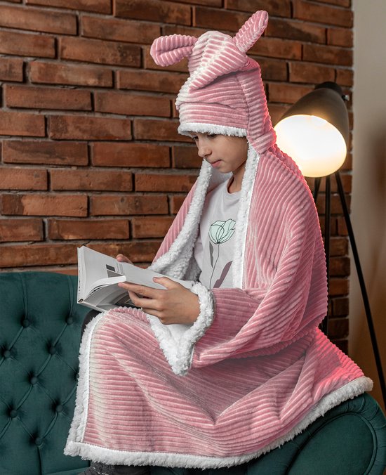 Kids Cap Deken Corduroy Rib Roze