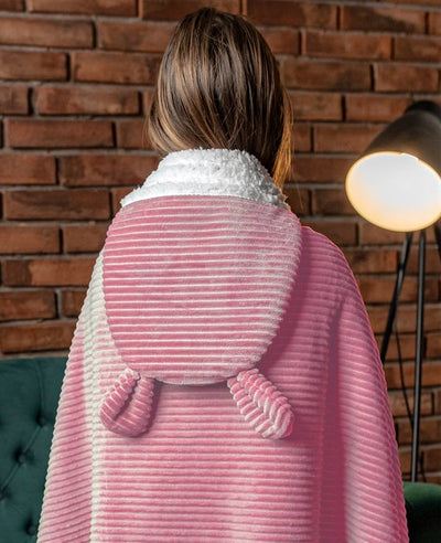 Kids Cap Deken Corduroy Rib Roze