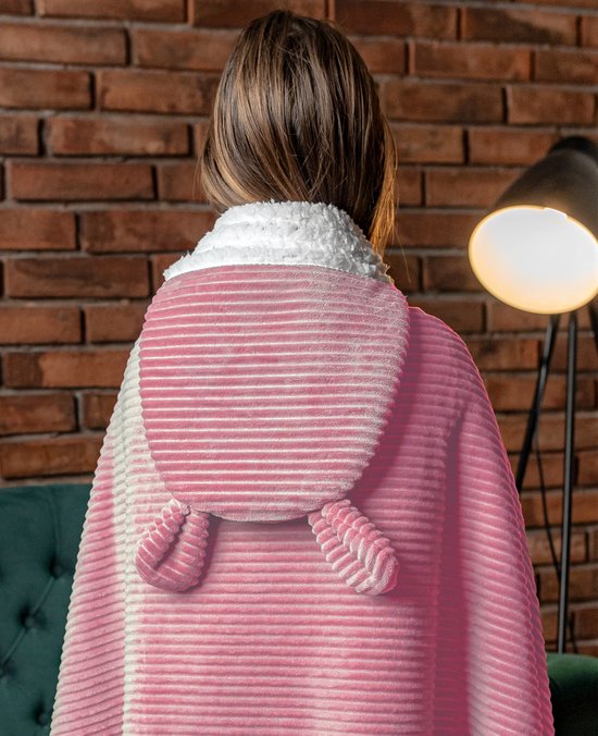 Kids Cap Deken Corduroy Rib Roze