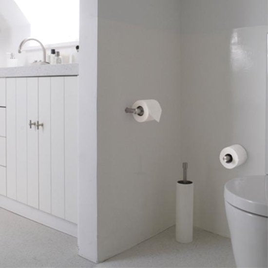 Toiletborstel Piet Boon PB302 vrijstaand mat roestvast staal AISI 316/wit Corian®