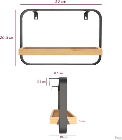 Wandplank Wandrek – Industrieel Metaal & Bamboe