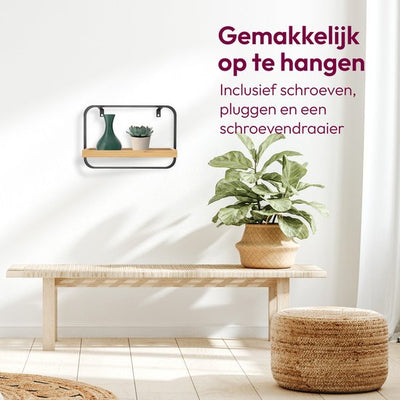 Wandplank Wandrek – Industrieel Metaal & Bamboe