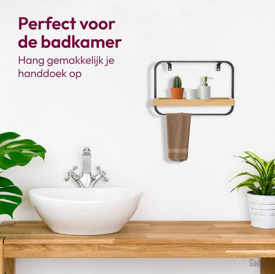 Wandplank Wandrek – Industrieel Metaal & Bamboe