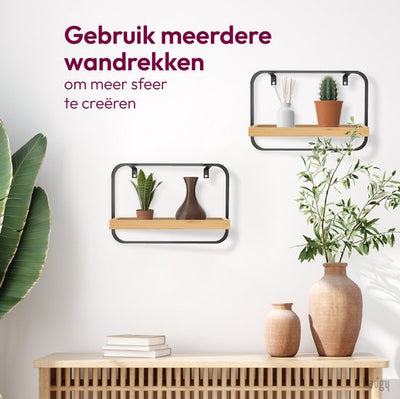 Wandplank Wandrek – Industrieel Metaal & Bamboe