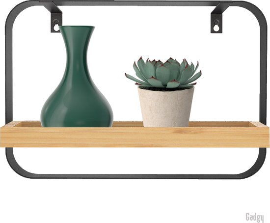 Wandplank Wandrek – Industrieel Metaal & Bamboe