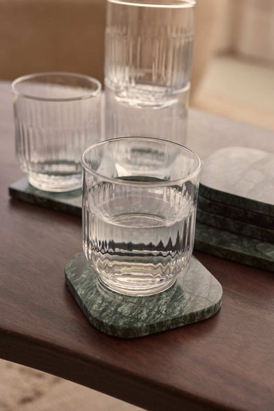 Onderzetters Marmer - Organisch - Set van 4 stuks - 1x10x1cm Donkerolijfgroen