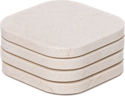 Onderzetters Marmer - Organisch - Set van 4 stuks - 1x10x1cm Beige