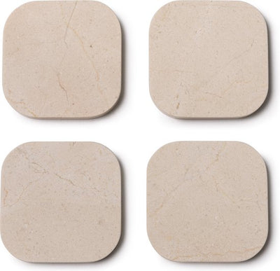 Onderzetters Marmer - Organisch - Set van 4 stuks - 1x10x1cm Beige
