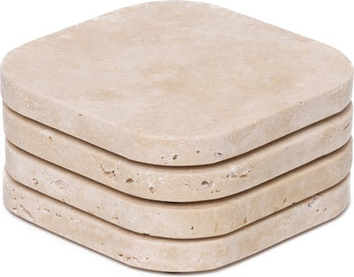 Onderzetters Marmer - Organisch - Set van 4 stuks - 1x10x1cm Champagne