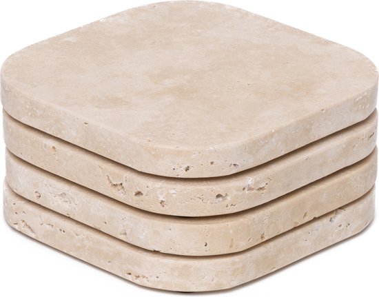 Onderzetters Marmer - Organisch - Set van 4 stuks - 1x10x1cm Champagne