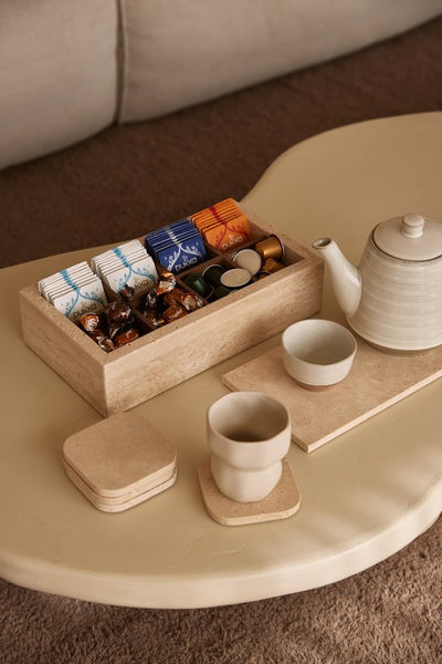 Onderzetters Marmer - Organisch - Set van 4 stuks - 1x10x1cm Champagne