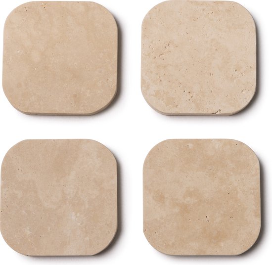 Onderzetters Marmer - Organisch - Set van 4 stuks - 1x10x1cm Champagne