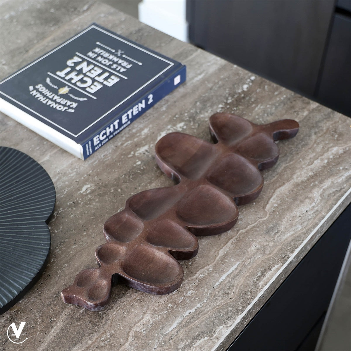 SALE! Deco Keystone  walnut L45 x B17 x 2,5 cm (Walnut Ø45 x H17 cm)
