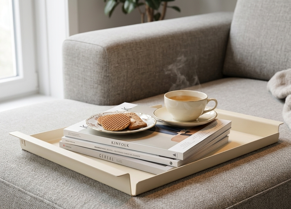 Steellish Hocker Dienblad Large - FlipTray - 62 x 44 x 5 cm