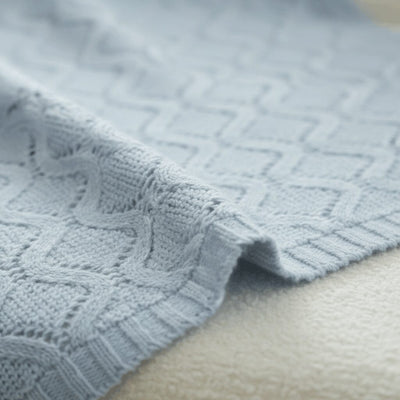 Diamond Pointelle Knit Throw Blanket – Gebreide Deken met Tijdloos Patroon