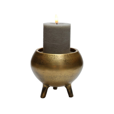 Kaarshouder Luro S aged brass Ø12 x H14 cm (Aged Brass Ø12 x H14 cm)