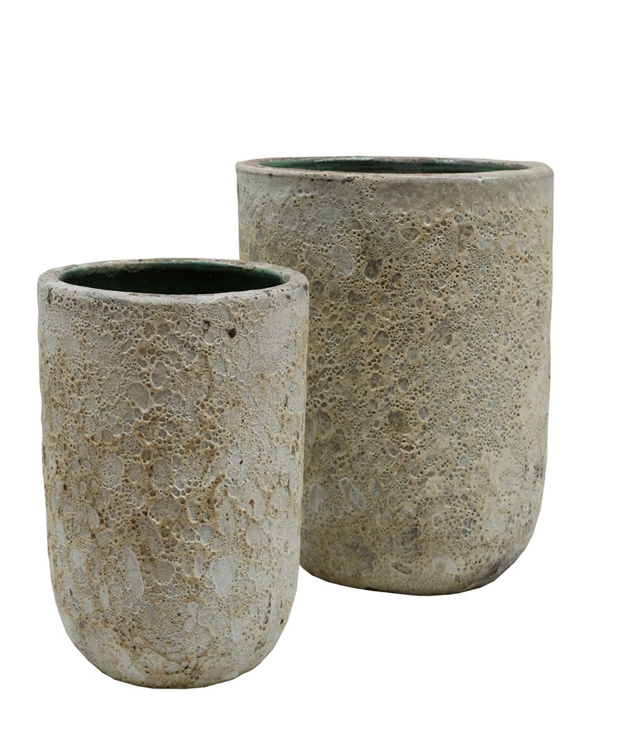 Pot Fuji relic beige Ø36/26 x H45/35 cm 2 stuks (Relic Beige Ø36/26 x H45/35 cm)