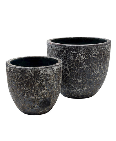 Pot Laki relic black Ø36/35 x H34/25 cm 2 stuks (Relic Black Ø36/35 x H34/25 cm)