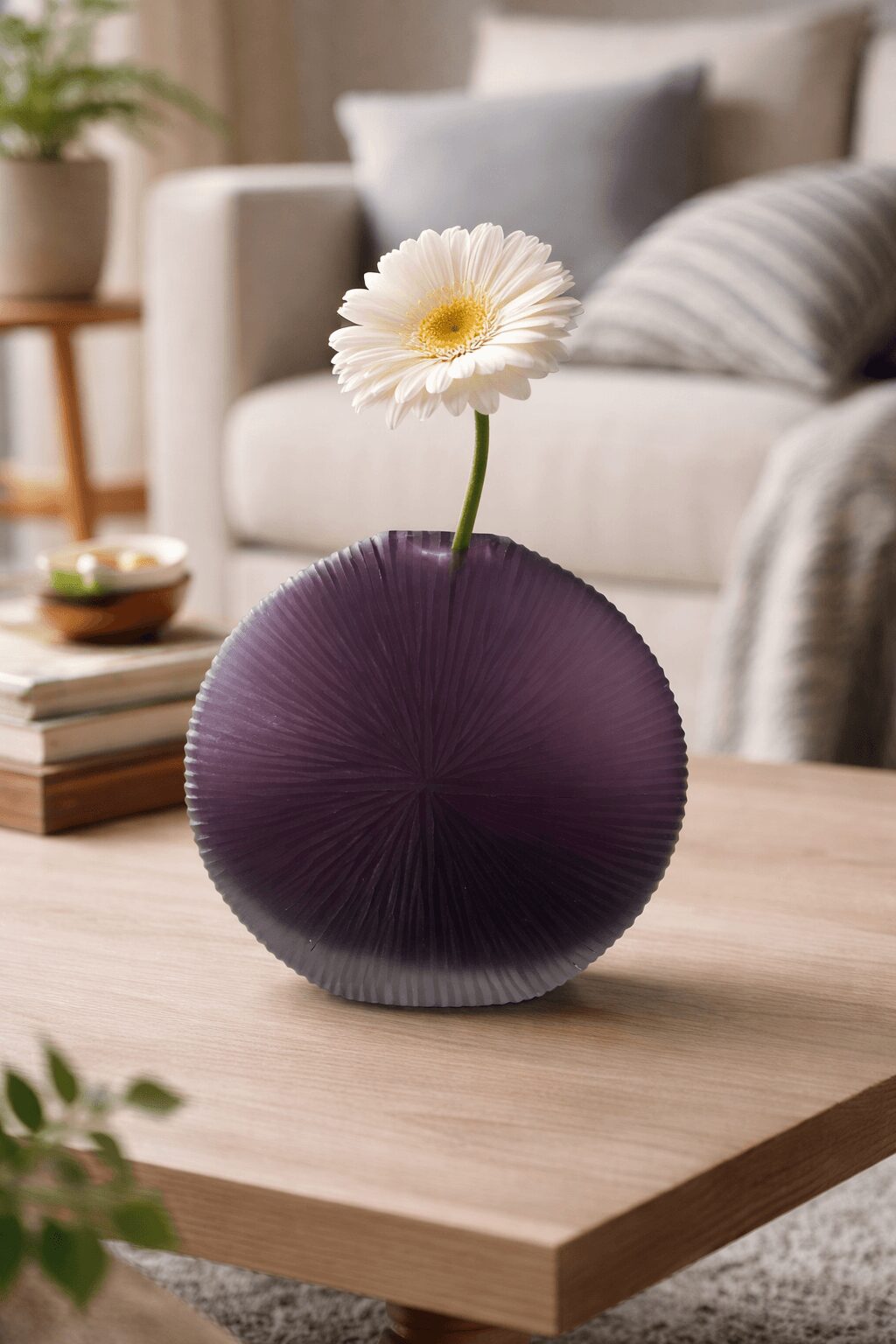 Vaas Riva – ronde design vaas met geribbelde textuur