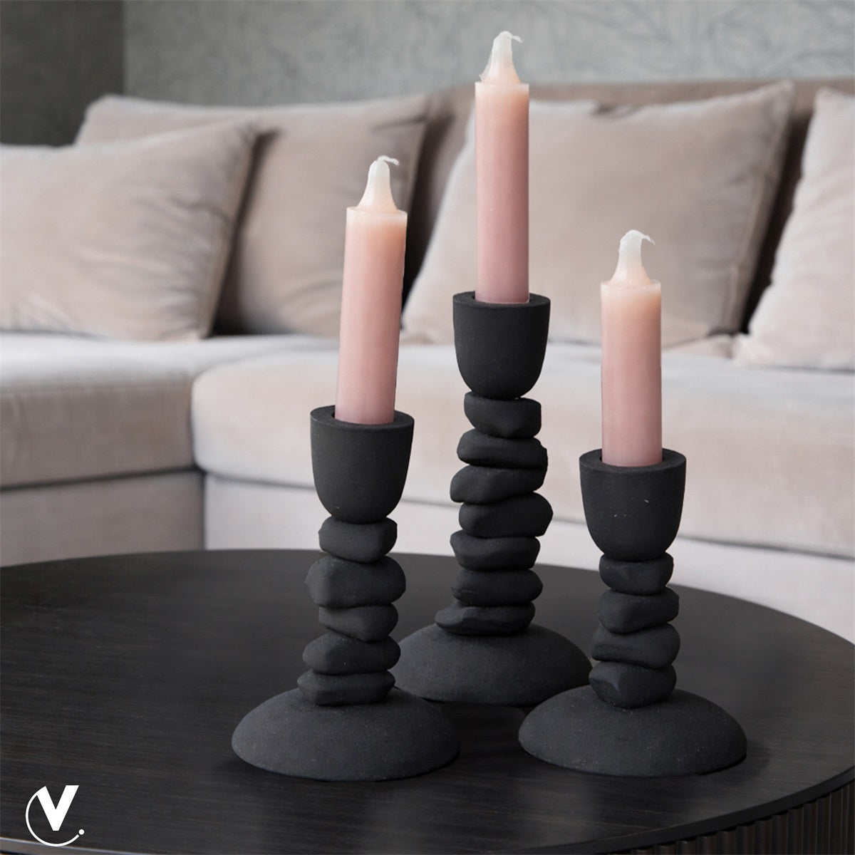 Kaarshouder Nechi  black L10 x B8 x H28/22/19 cm (black L10 x B8 x H28/22/19)