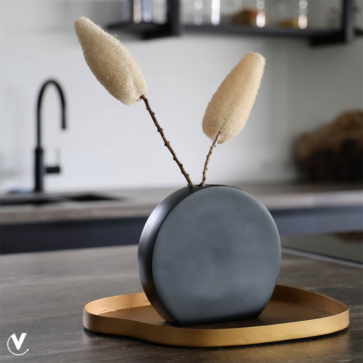 Vaas Ovalle M black L20 x B5 x H20 cm (black L20 x B5 x H10 cm)