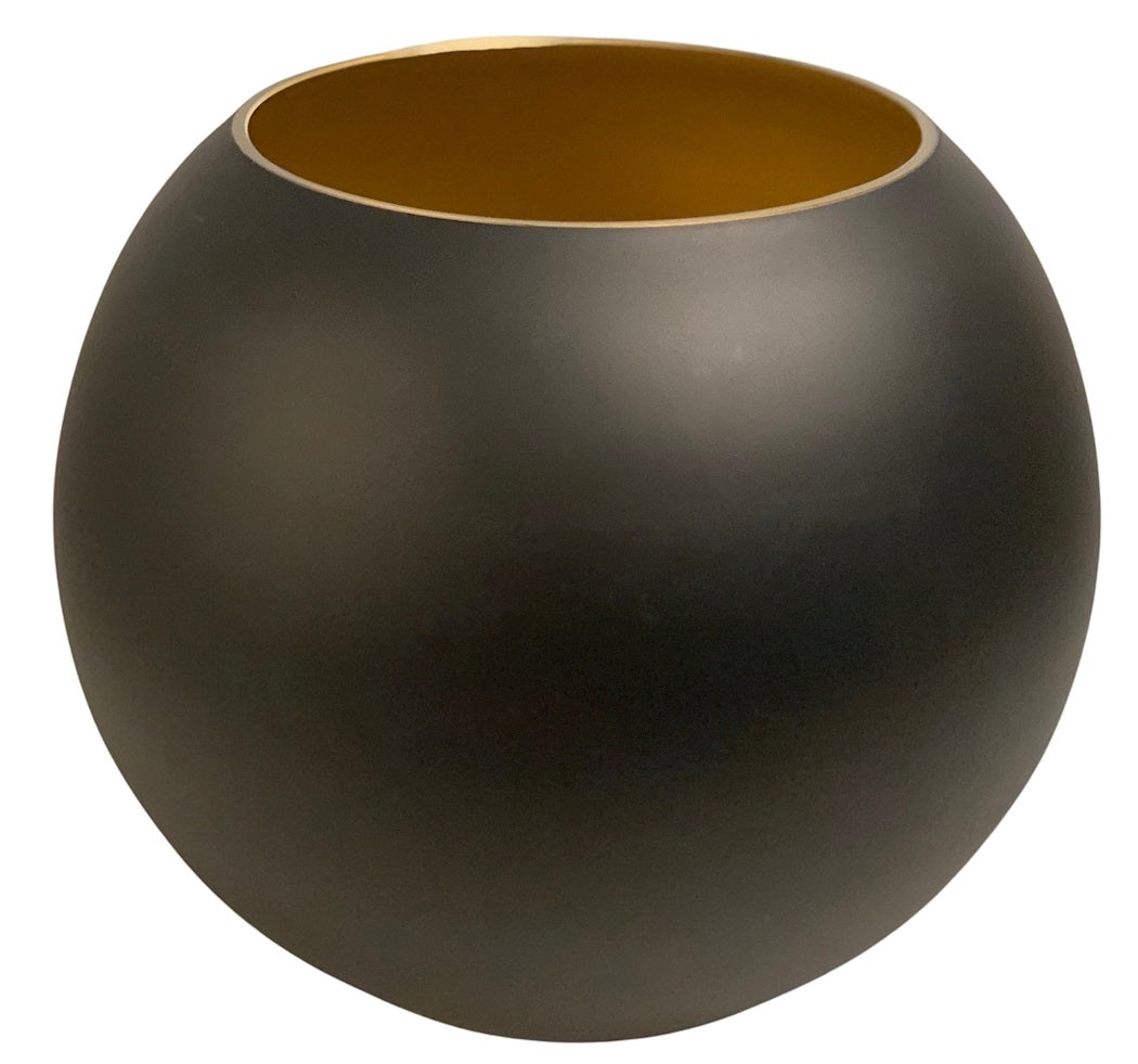 Vaas Zambezi M black gold Ø25 x H20,5 cm (Matte Black/Gold Ø25 x H20)