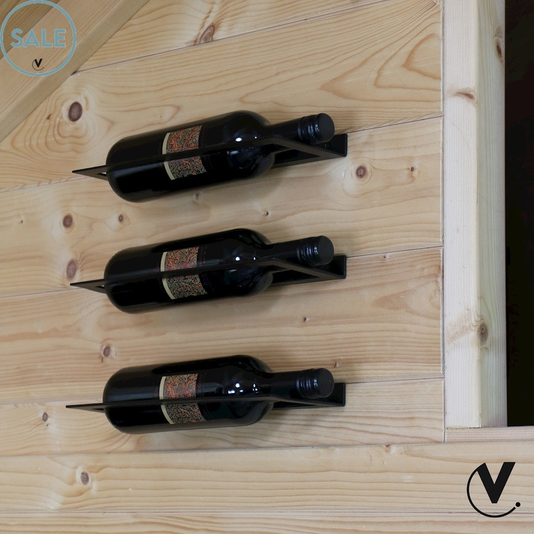SALE! Deco Maringa Wall Wine Rack S black L30 x H11 x B2 cm 3 stuks (black L30 x H11 x B2 cm)