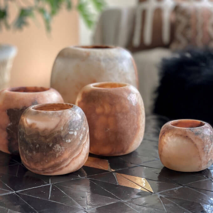 Waxinelichthouder - Alabaster - Afbeelding 3