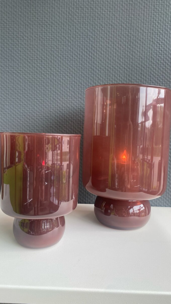 Windlicht | Vaas Blosso - oud roze