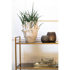 Tulpenvaas Kyral keramiek creme + wit