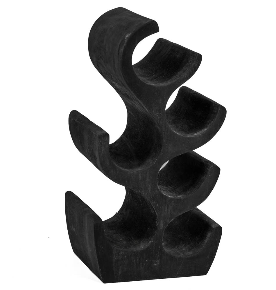 Robuust houten wijnrek voor 6 wijnflessen