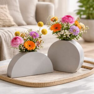 Sfeerfoto metalen Vaas Ovalle Set Ivory