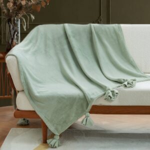 Milky Powder Pluche Deken Met Kwast