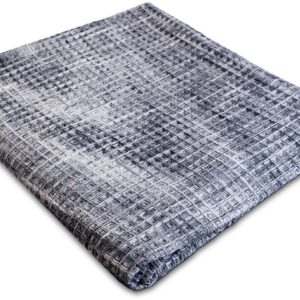 Zydante® Waffle Plaid - 180x180 cm – Zwart/Wit Katoenen Deken